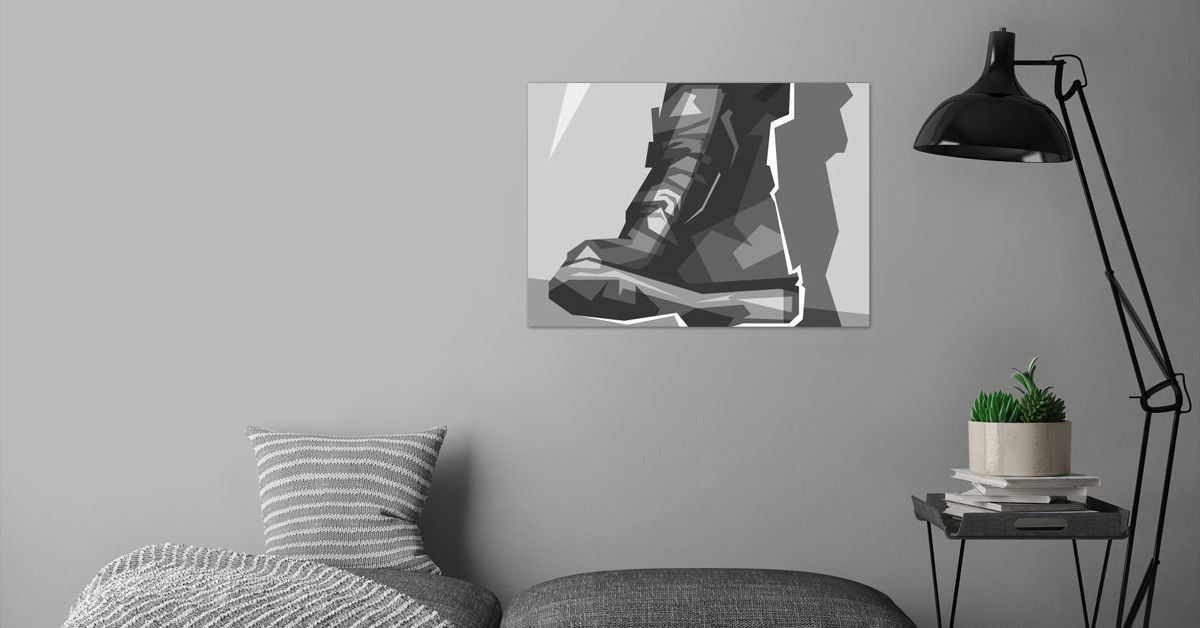 'Man Shoes Popart Grayscale' Poster by Rizky Dwi | Displate
