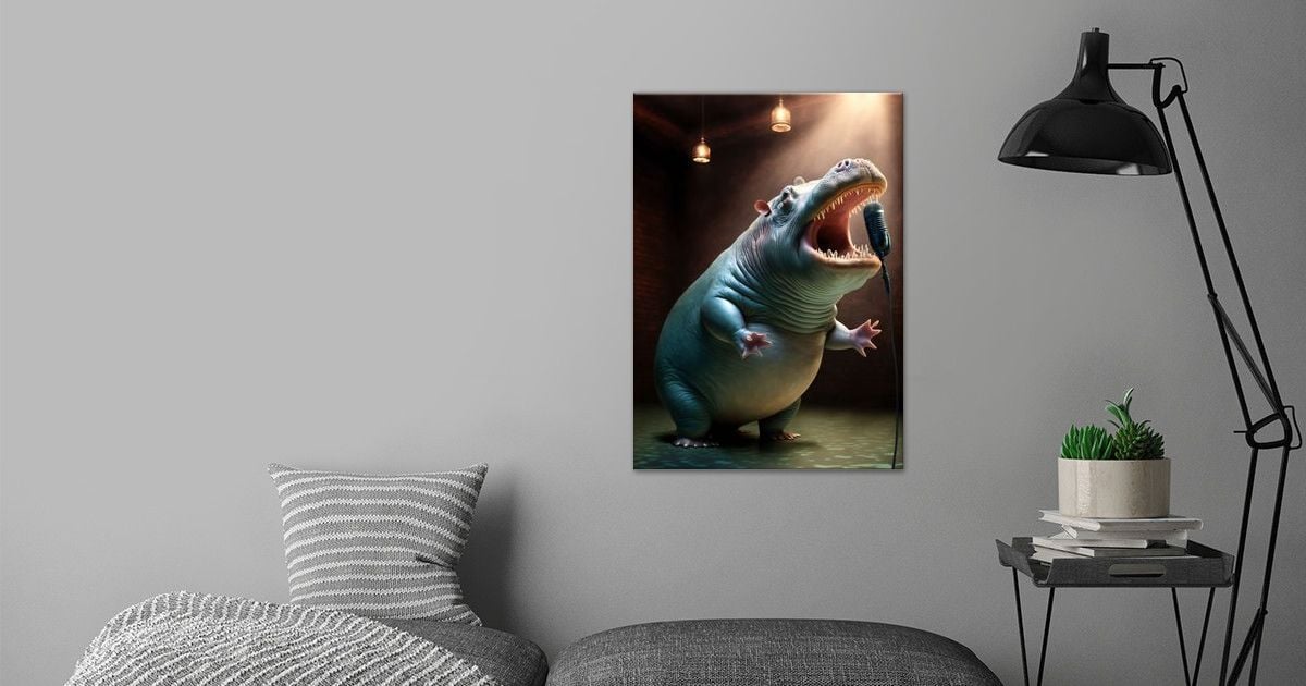 'Singing Hippopotamus' Poster by Symba | Displate