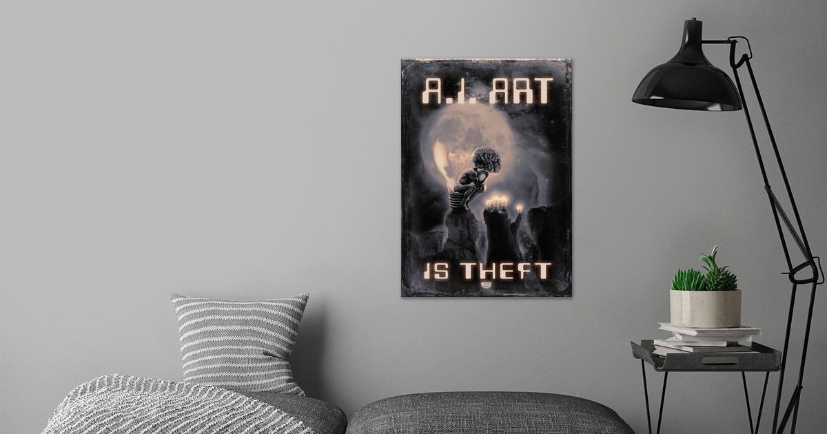 'AI Art is Theft' Poster by Mudge Studios Displate
