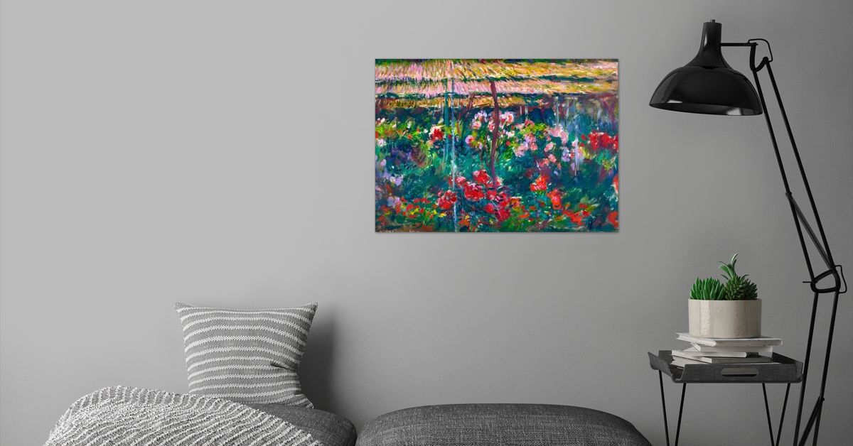 'Claude Monet Peony Garden' Poster by Vintage Painting | Displate