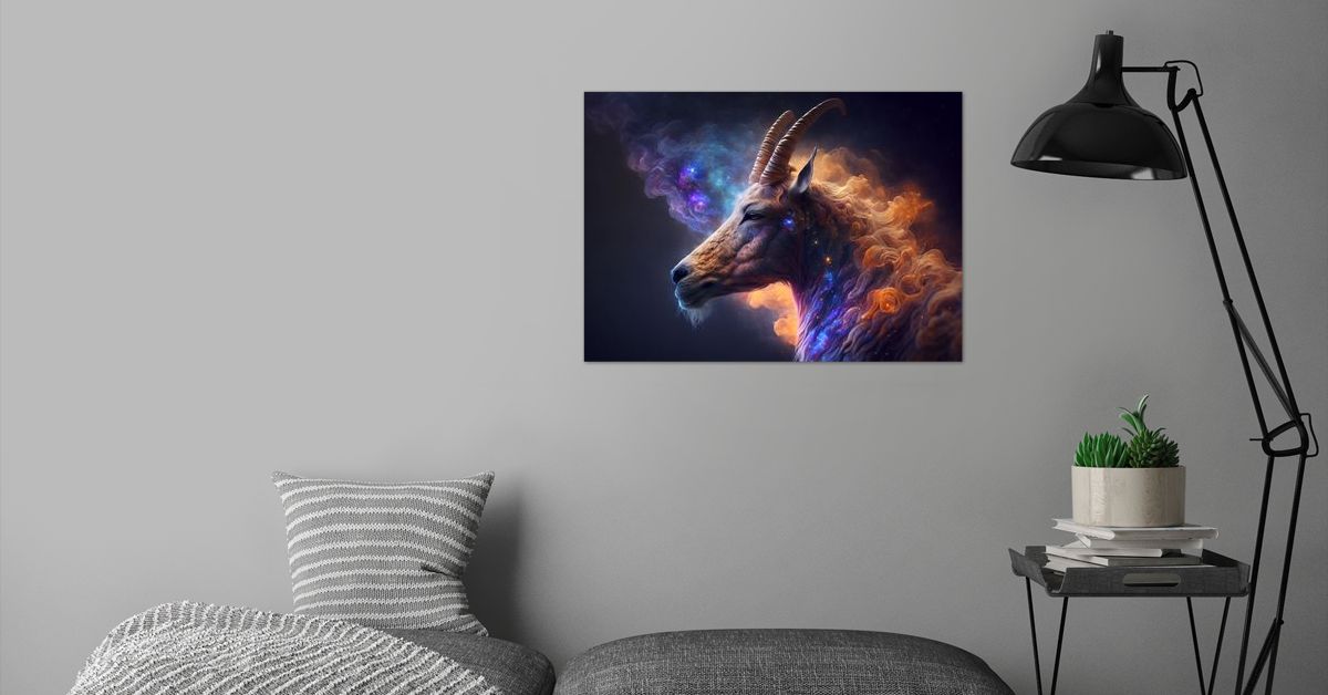 'Spirit Animal Goat' Poster by Jiri Hodecek | Displate