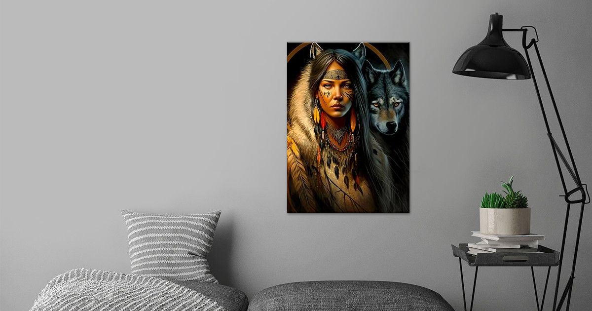 'Woman and Wolf' Poster by culinal dual | Displate