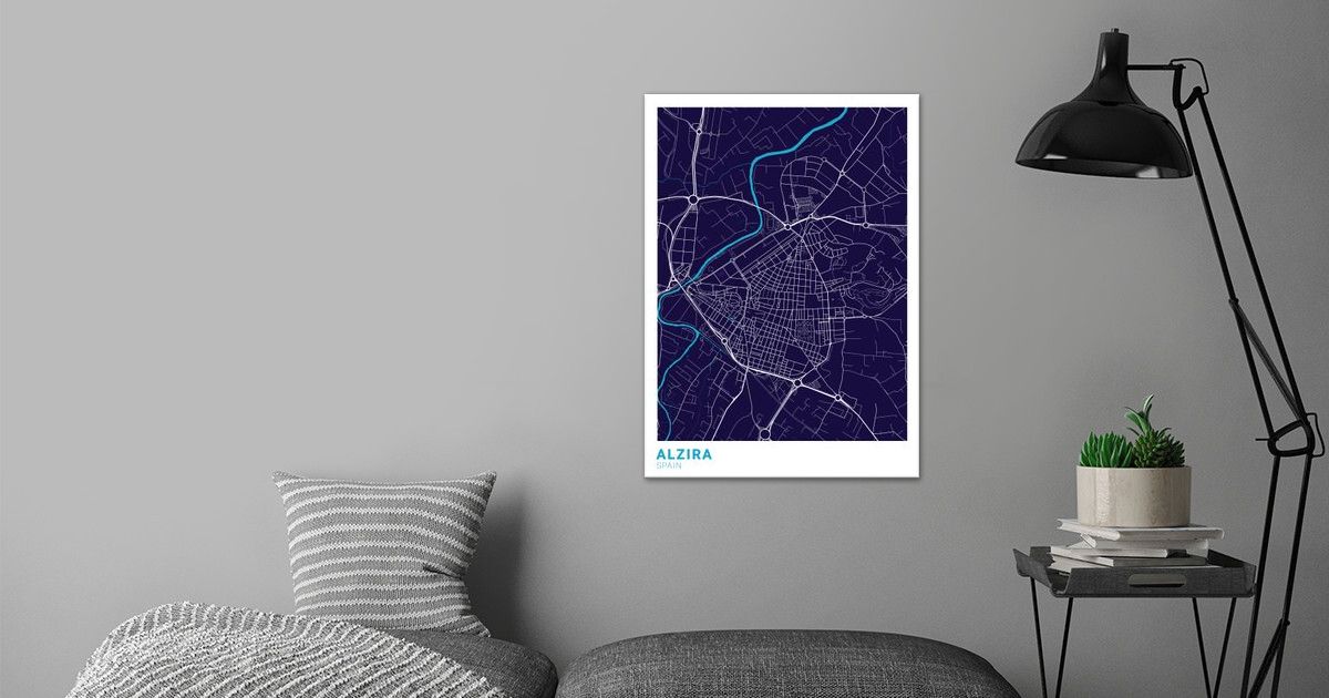 'Alzira City Map' Poster by Trulaf Design | Displate