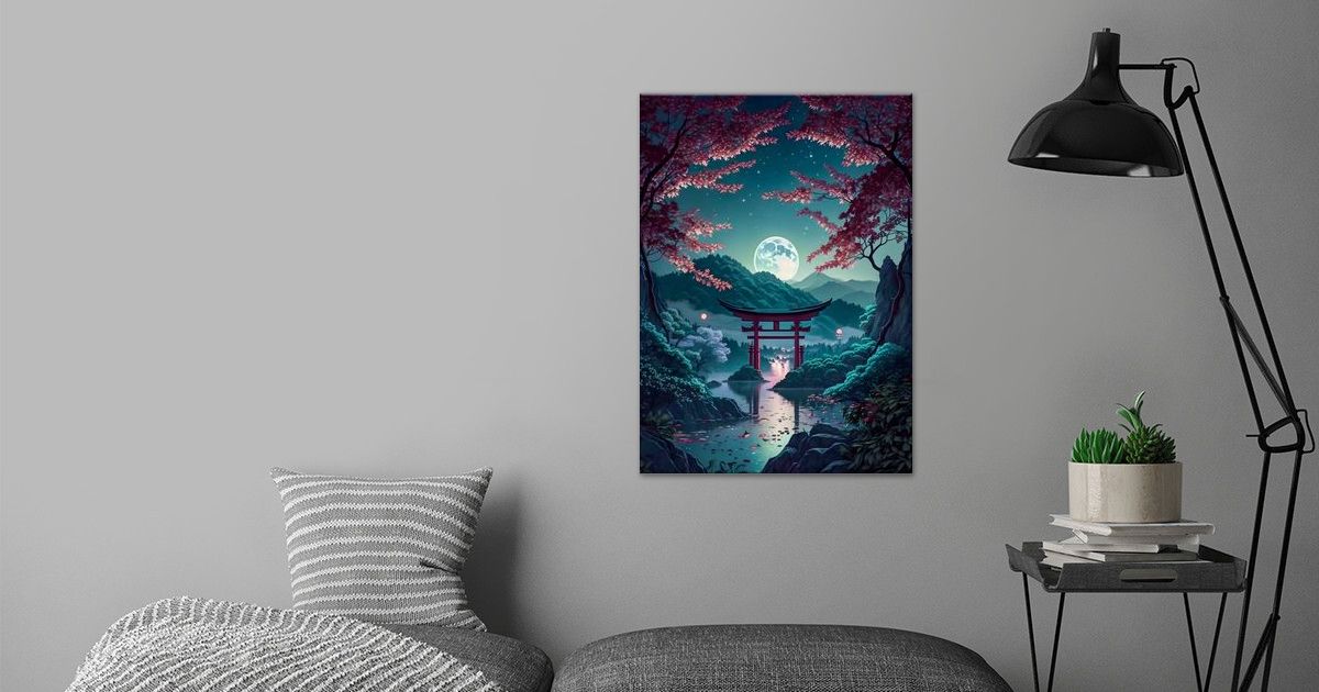 'Red Cherry Blossoms leak' Poster by Muhammad Irsan | Displate