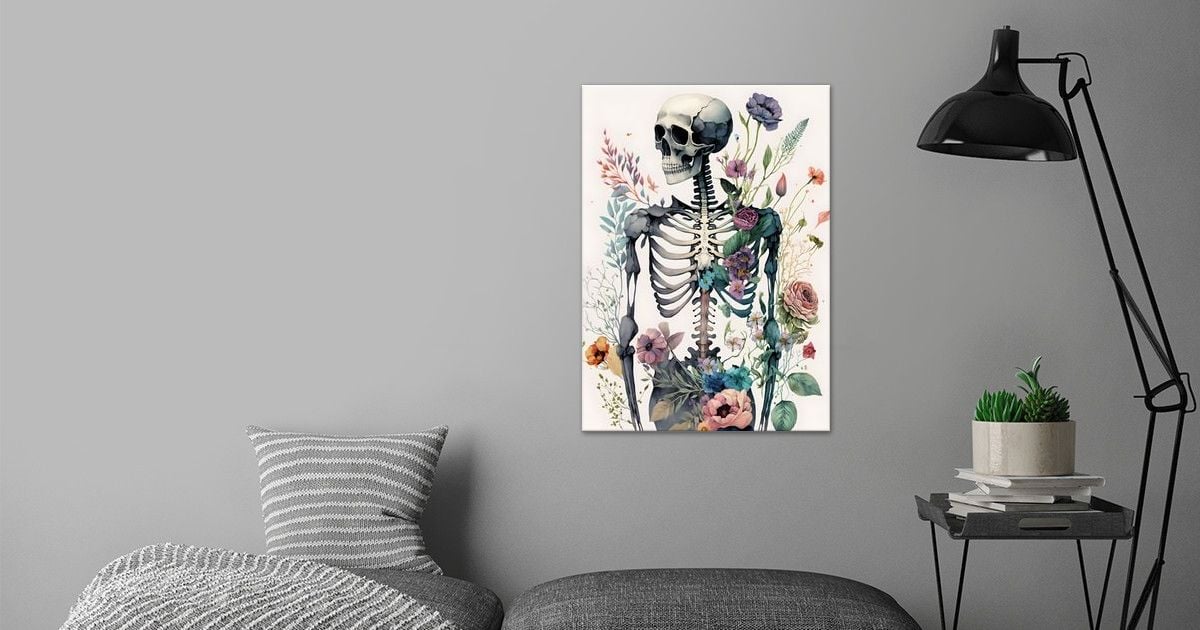 'floral Skeleton 1' Poster By 1x Merch 