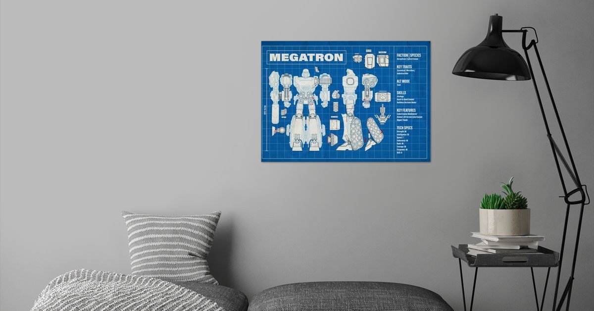 'Megatron Blueprint' Poster by Transformers | Displate