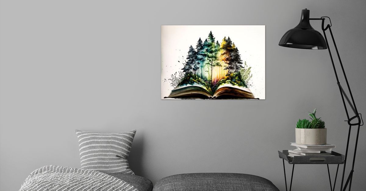 'Watercolor Books' Poster by Agnes Amory | Displate