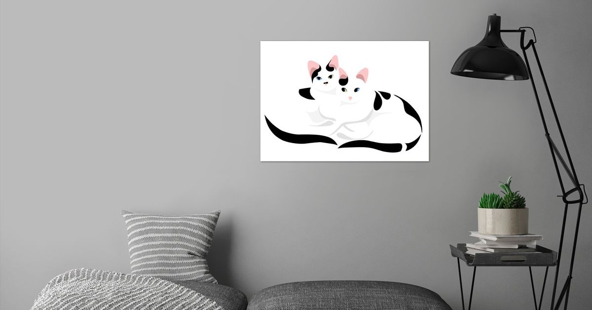 'cats love story' Poster by tarin muj Displate