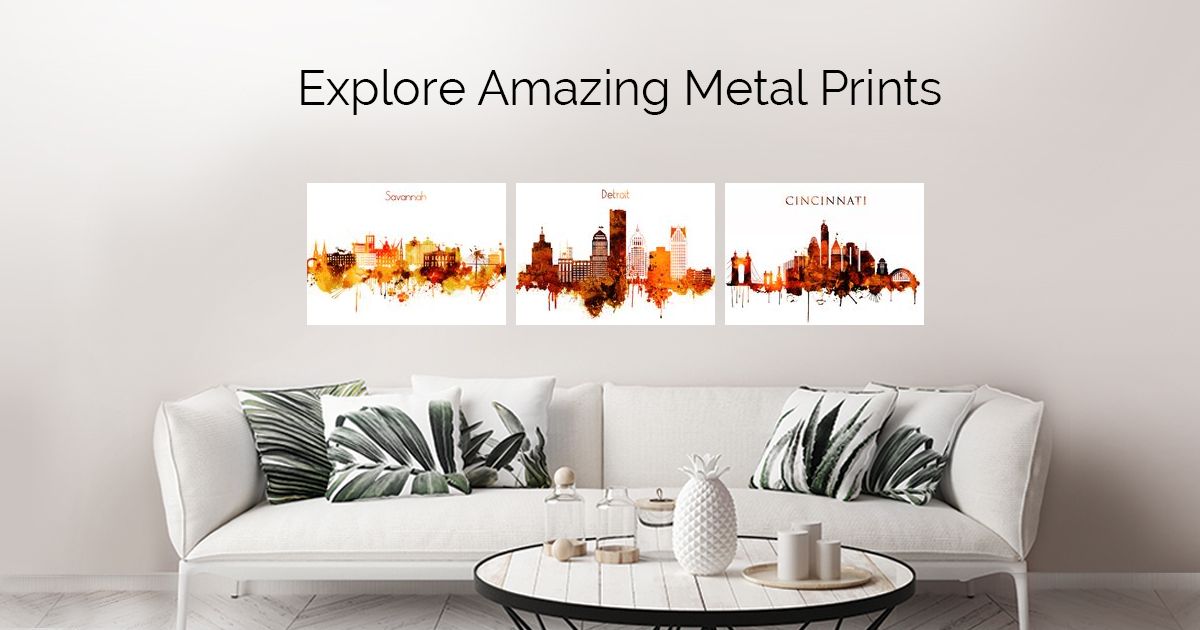 'Red Yellow Skyline' Posters | Dim | Displate