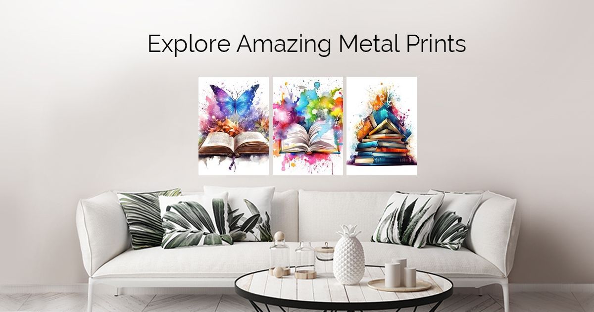 Watercolor Books' Poster, picture, metal print, paint by Agnes Amory, Displate